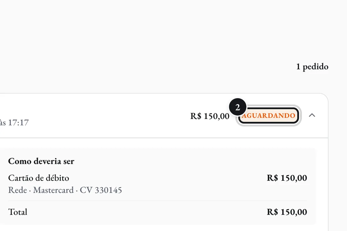Acompanhe seus pedidos em Cobranças → Correções